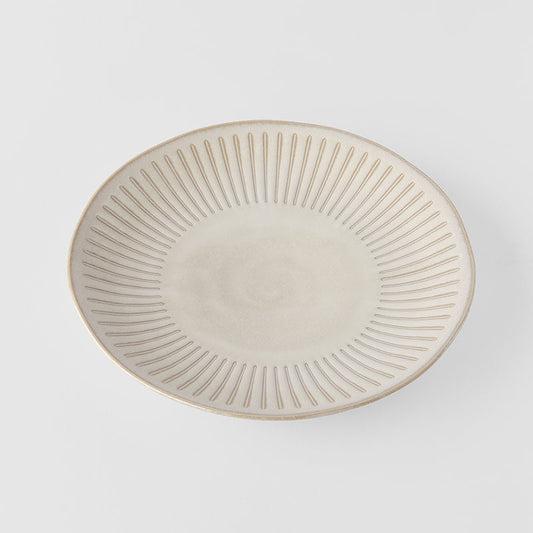 Dinner Plate 23cm Ridged Alabaster Glaze