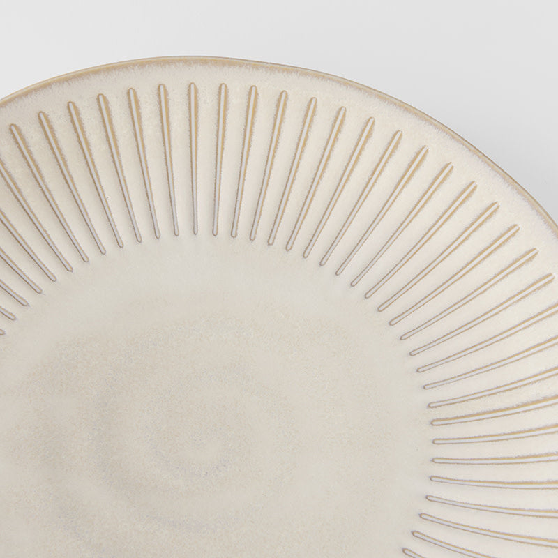 Dinner Plate 23cm Ridged Alabaster Glaze