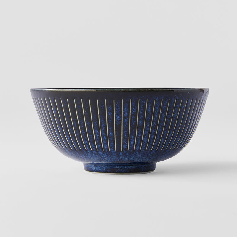Bowl 16cm Ridged Indigo Glaze