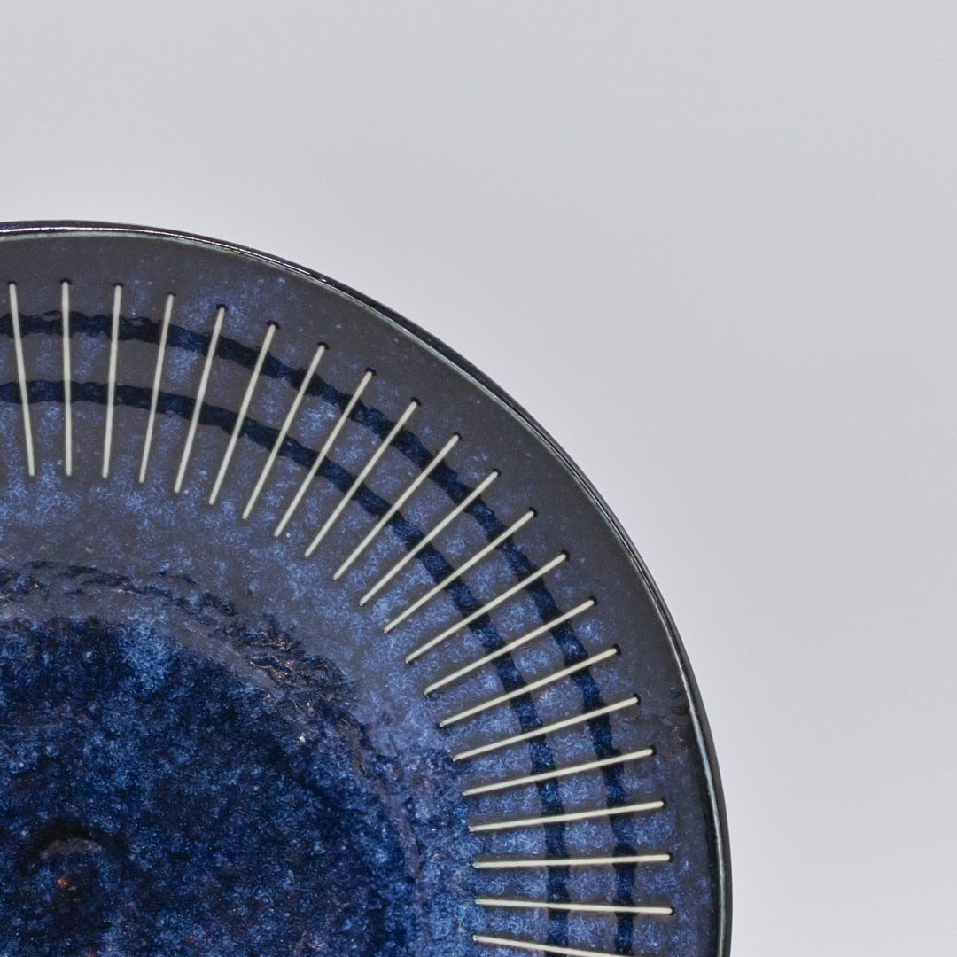 Bowl 25cm Ridged Indigo Glaze