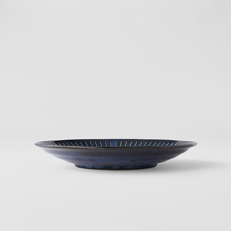 Dinner Plate 23cm Ridged Indigo Blue Glaze