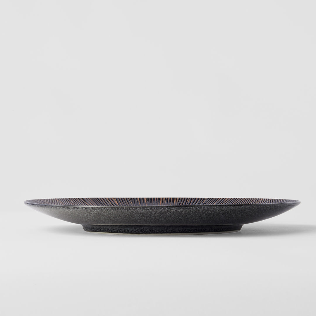 Plate 28cm Bronze Converging Line Glaze