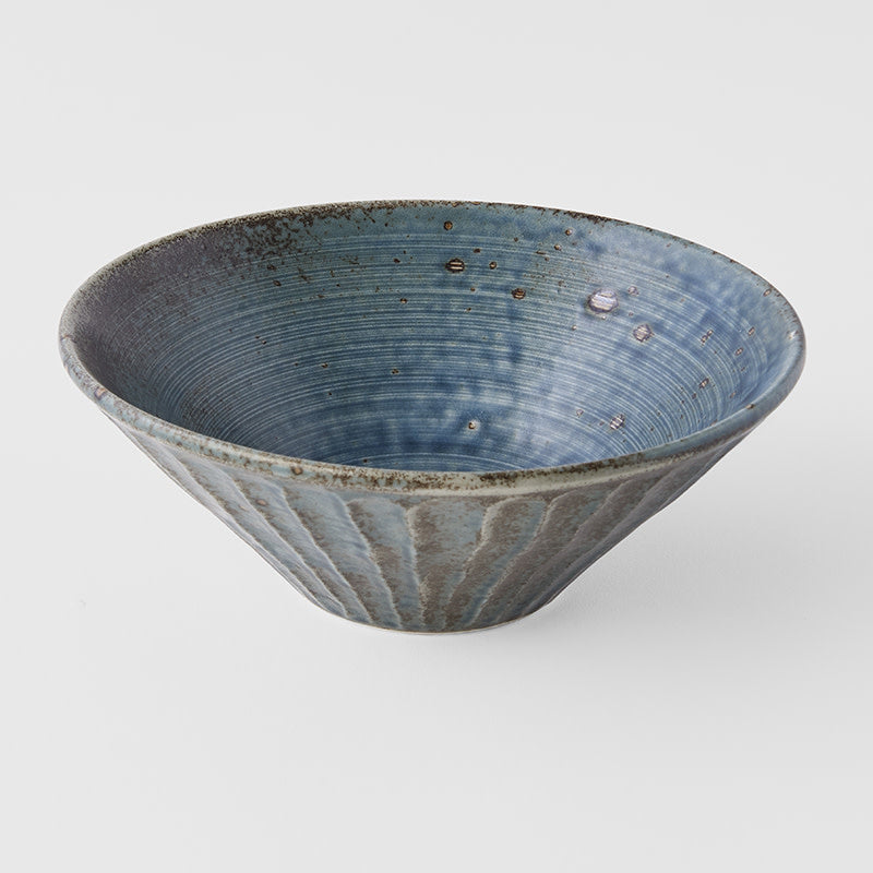 Bowl V Shape 18.6cm Craft Blue Glaze