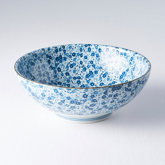 Ramen Bowl 21.5cm Blue Daisy Glaze