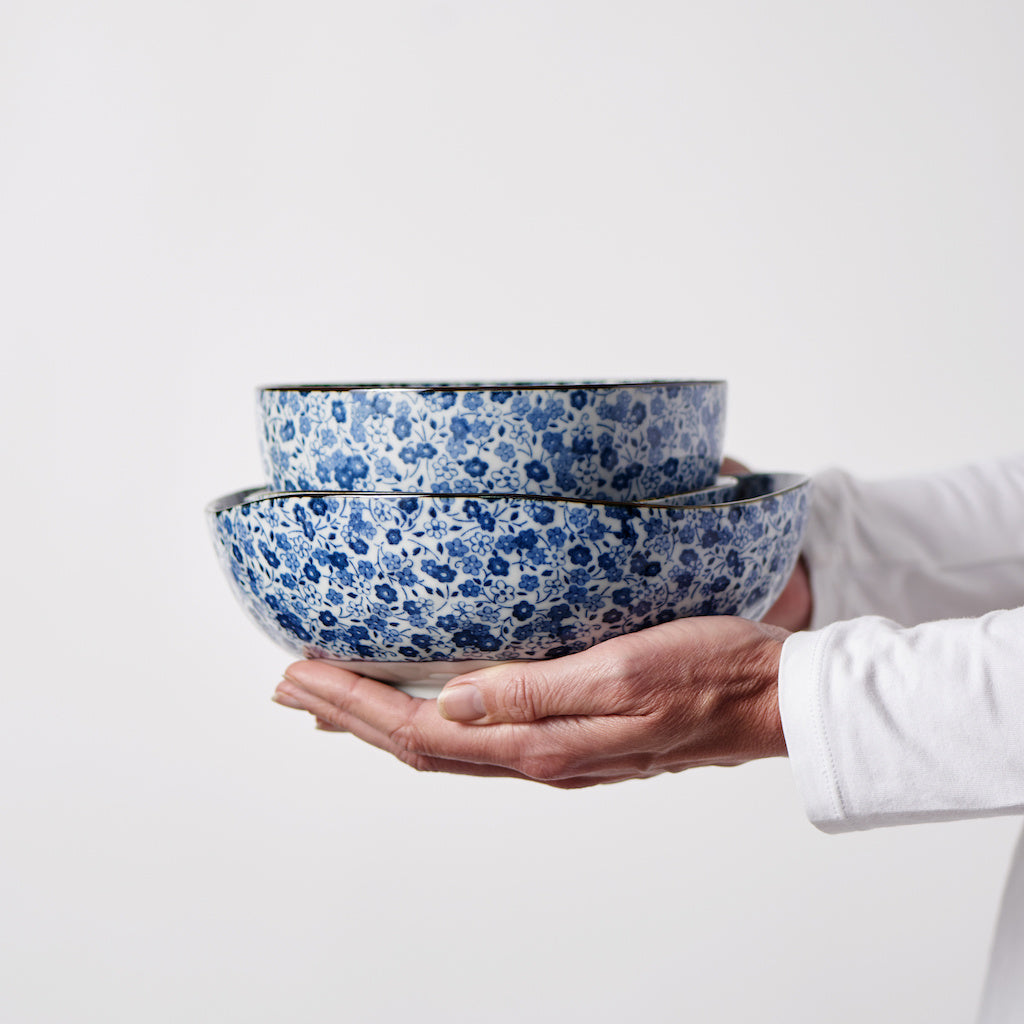 Bowl 13cm Blue Daisy Glaze