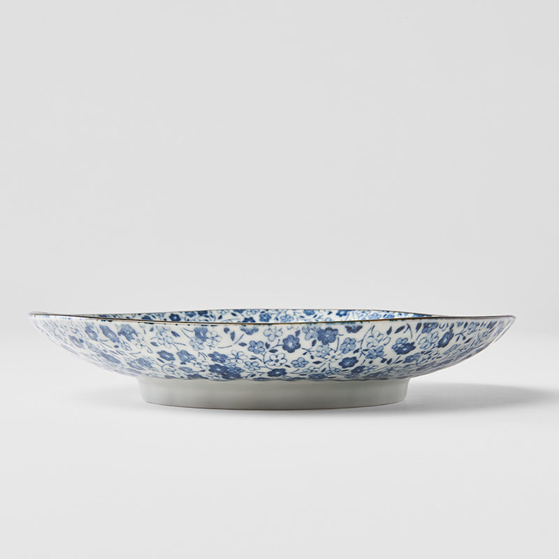 Side Plate Organic 19cm Blue Daisy Glaze