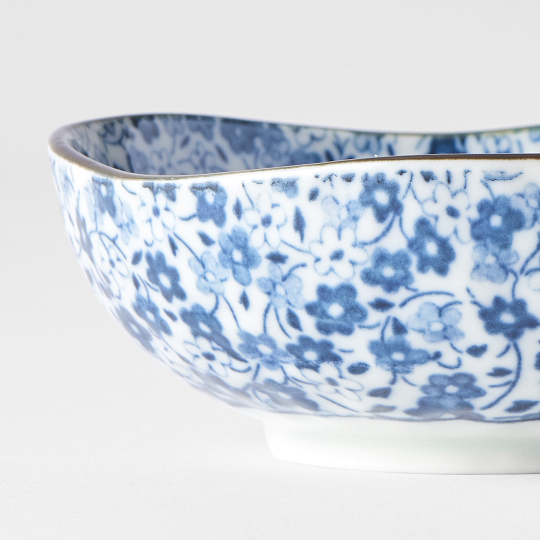 Sauce Dish Organic 11cm Blue Daisy Glaze