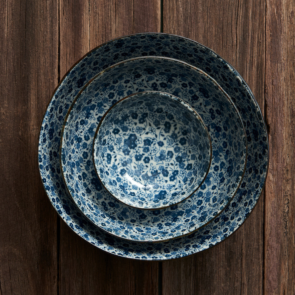 Sauce Dish Organic 11cm Blue Daisy Glaze