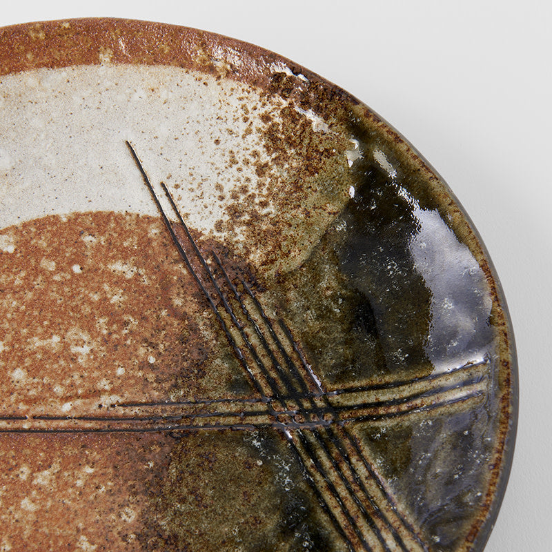 Dinner Plate 24.3cm Brick Zen Brush Glaze