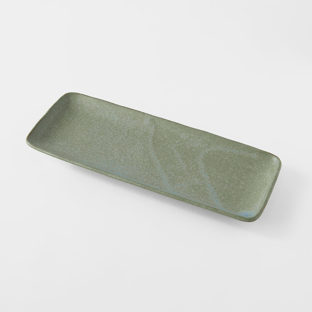 Plate Rectangular 29cm Green Fade Glaze