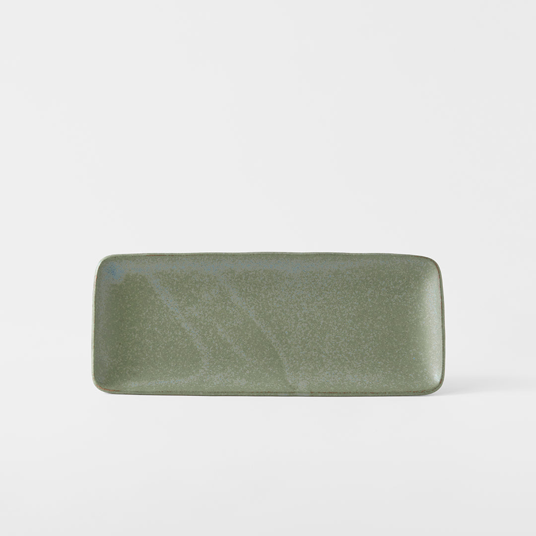 Plate Rectangular 29cm Green Fade Glaze