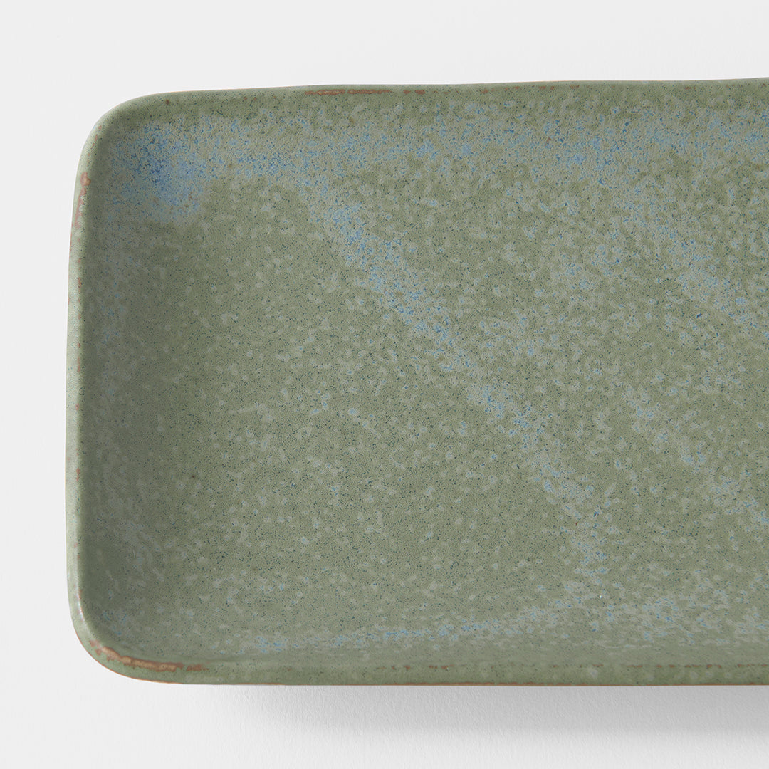 Plate Rectangular 29cm Green Fade Glaze
