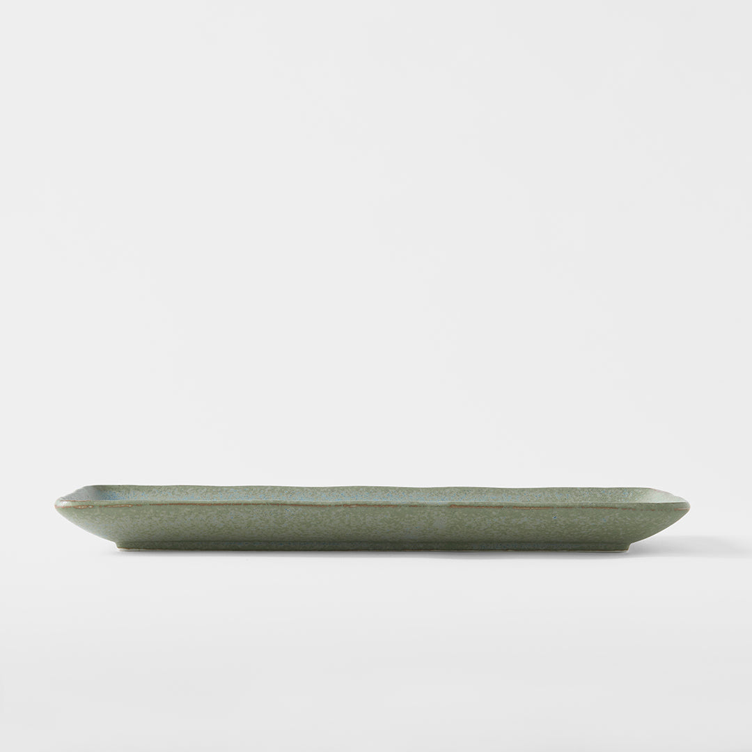 Plate Rectangular 29cm Green Fade Glaze