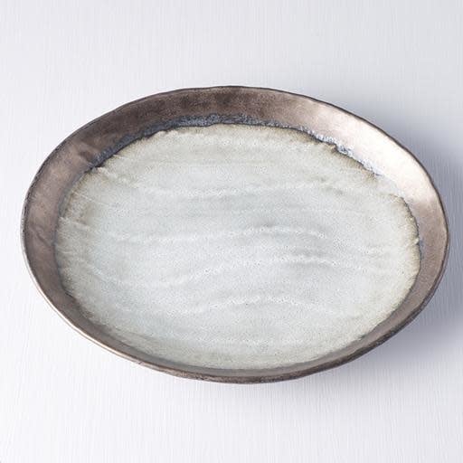 Plate Oval 24cm Light Grey Glaze