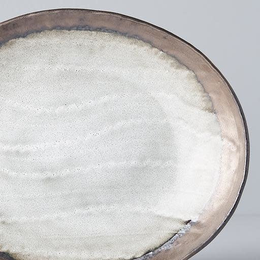 Plate Oval 24cm Light Grey Glaze