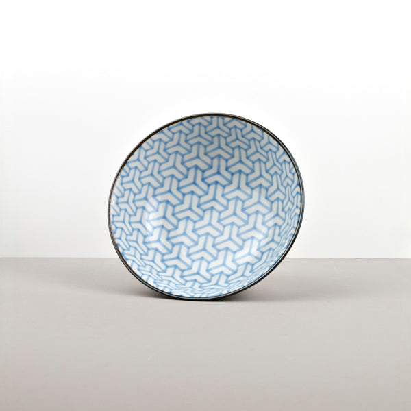 Bowl 19cm Indigo Ikat Herringbone Design