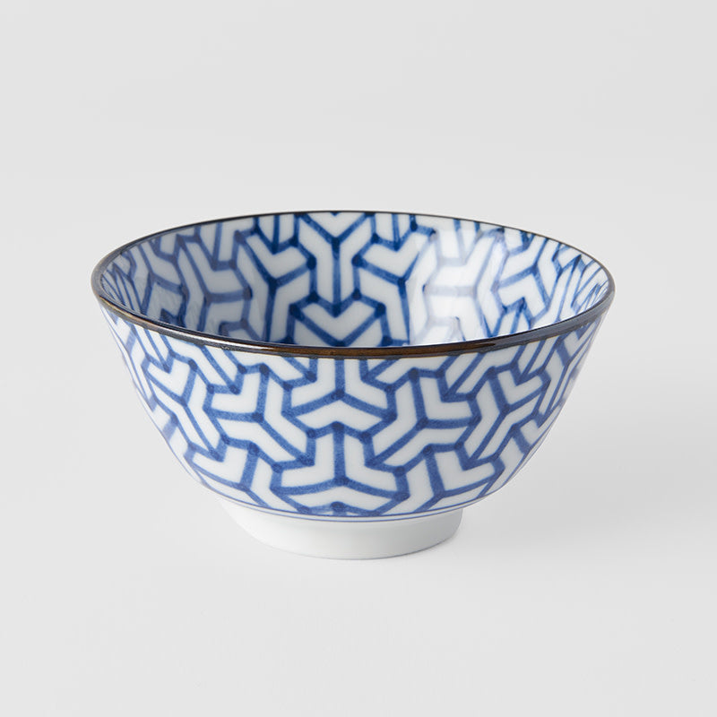 Bowl 13cm Indigo Ikat Herringbone Design