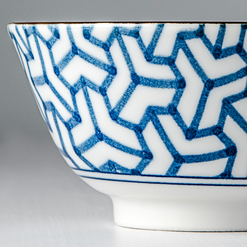 Bowl 13cm Indigo Ikat Herringbone Design