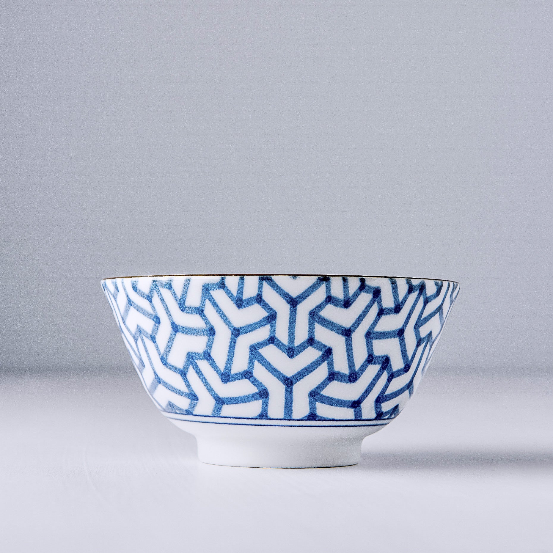 Bowl 13cm Indigo Ikat Herringbone Design
