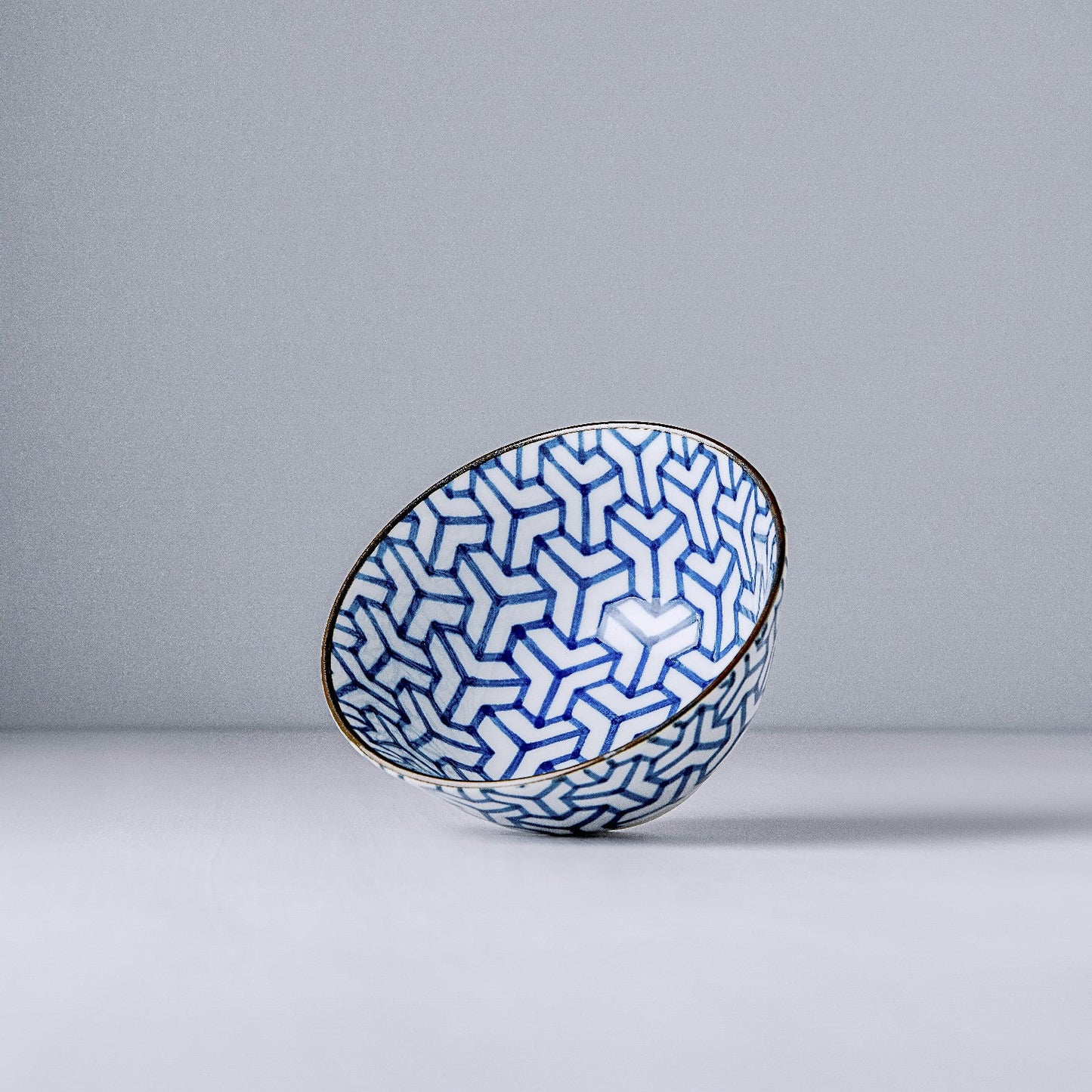 Bowl 13cm Indigo Ikat Herringbone Design