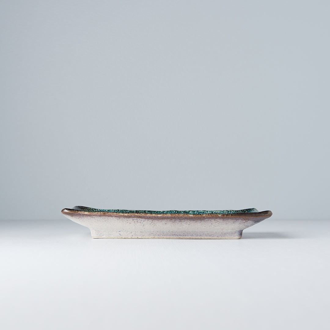 Plate Rectangular 21.5x13.5cm Sky Blue Glaze