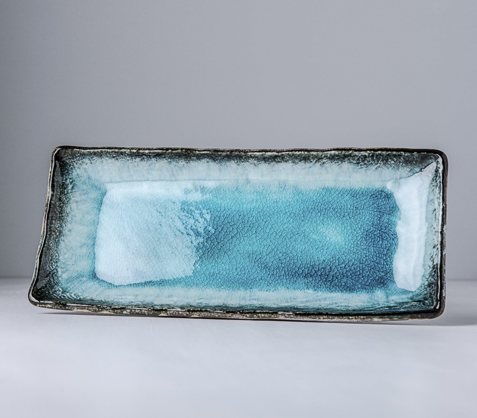 Plate Rectangular 28.5x 12cm Sky Blue Glaze