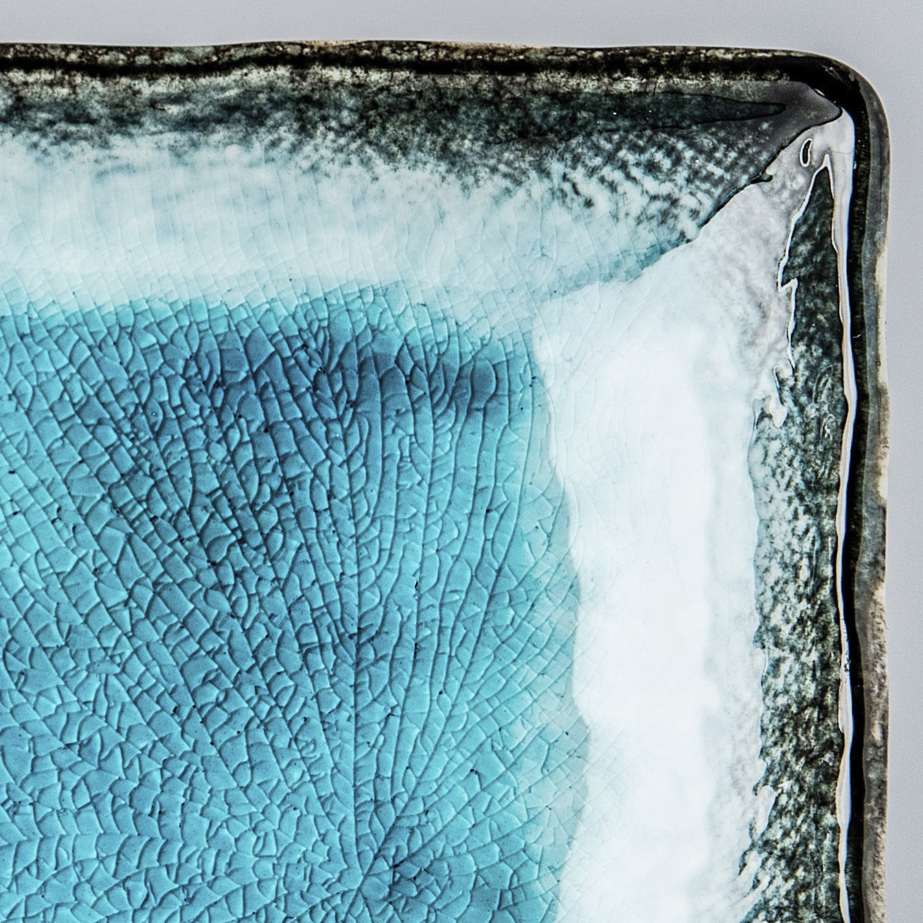 Plate Rectangular 28.5x 12cm Sky Blue Glaze