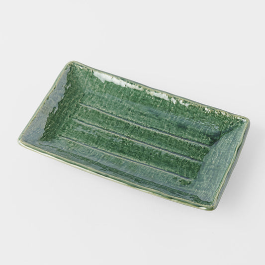 Sushi Plate 21cm Oribe Green Glaze