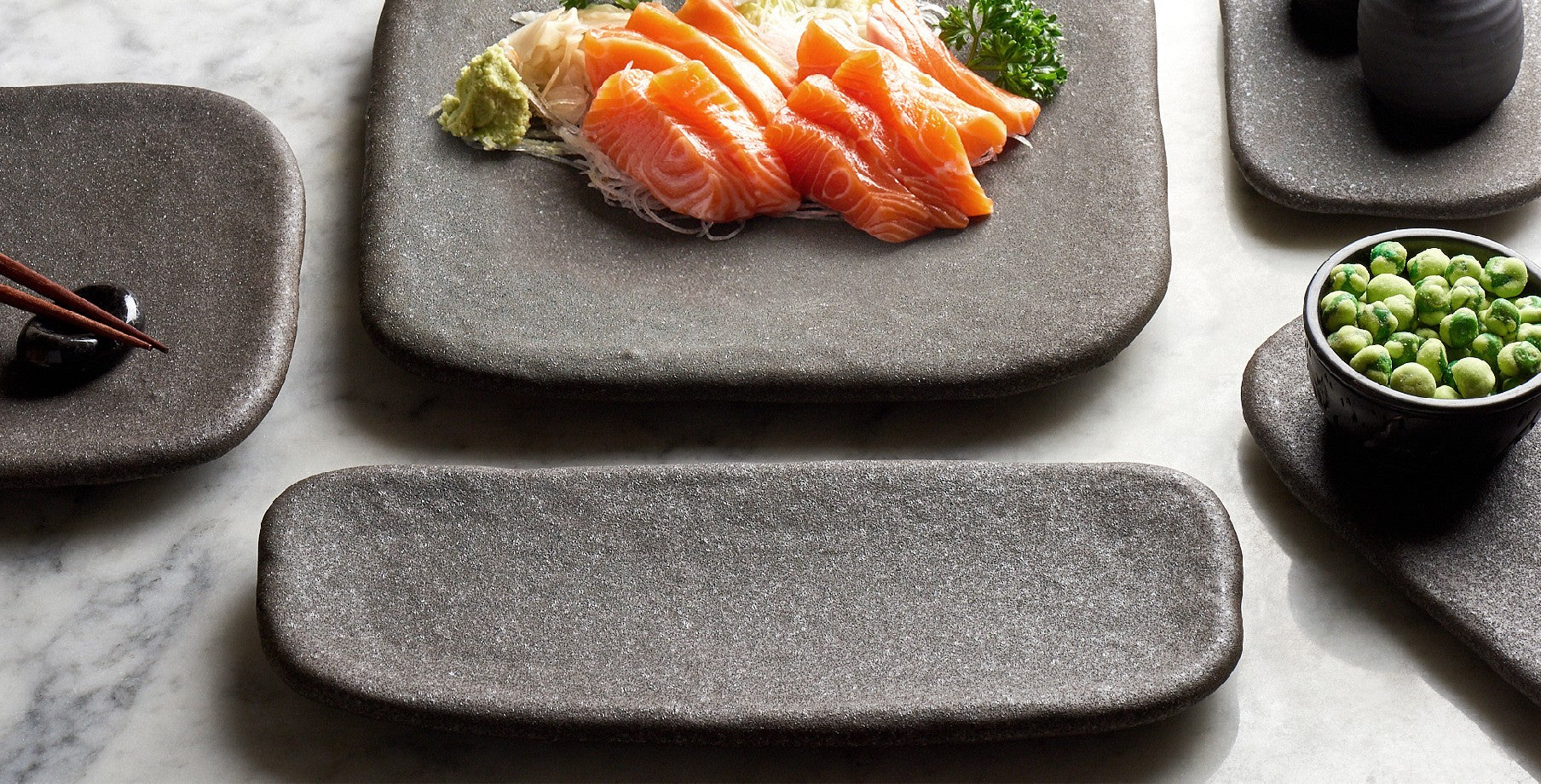 Plate Square 19cm Stone Slab Design