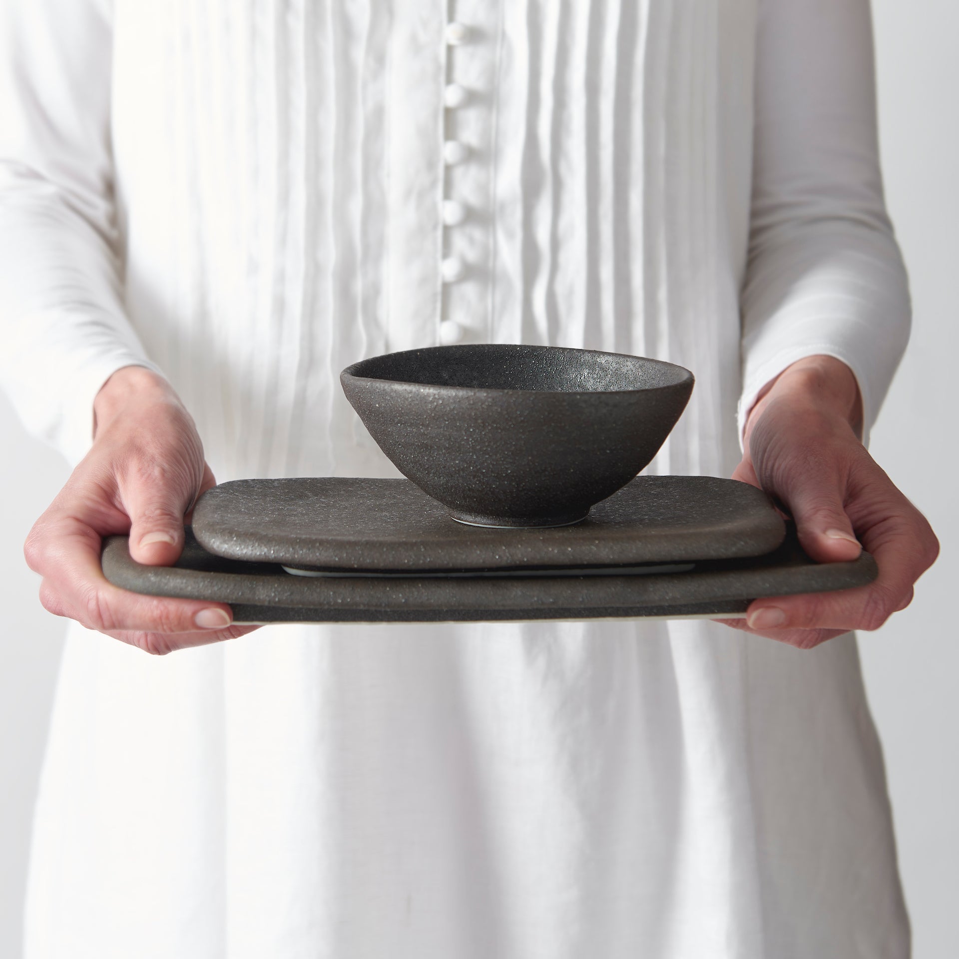 Plate Rectangular 22x13cm Stone Slab Design