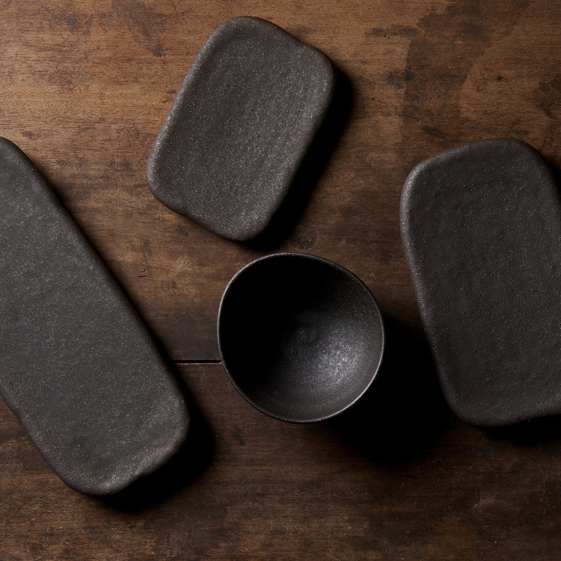 Plate Rectangular 22x13cm Stone Slab Design