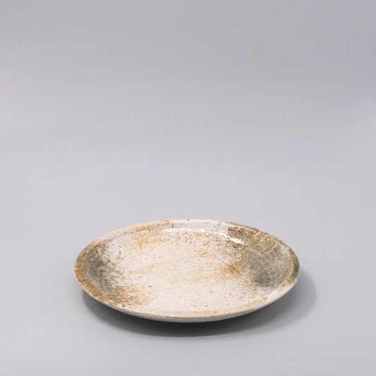 Plate Thick Edge 25cm Snow Bamboo Glaze
