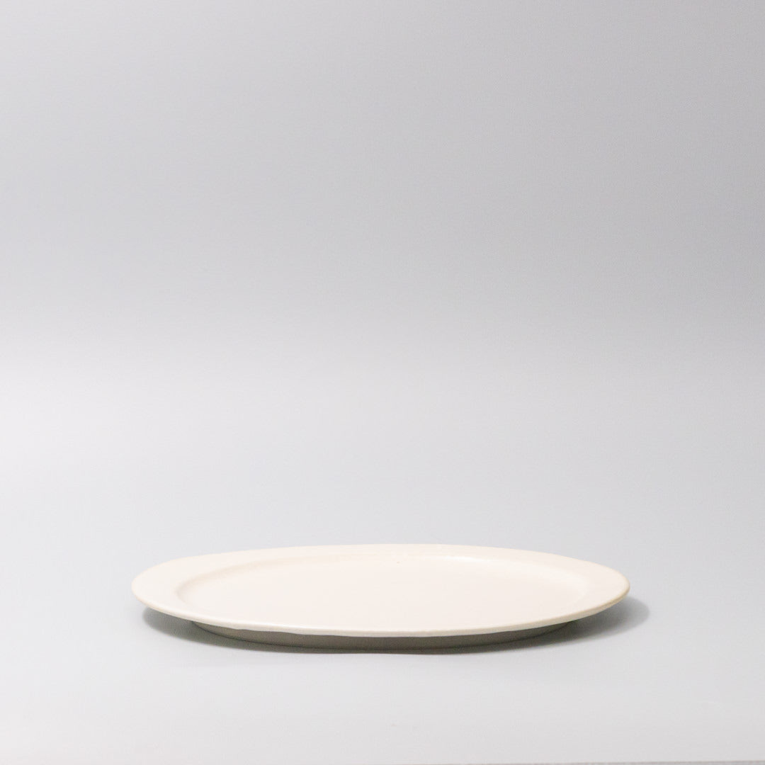 Plate Organic Flat 25.5cm Craft White Glaze