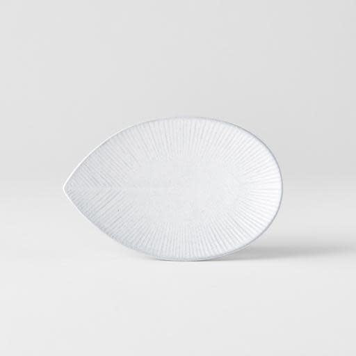 Plate Oval 13.5cm Snow Leaf Glaze