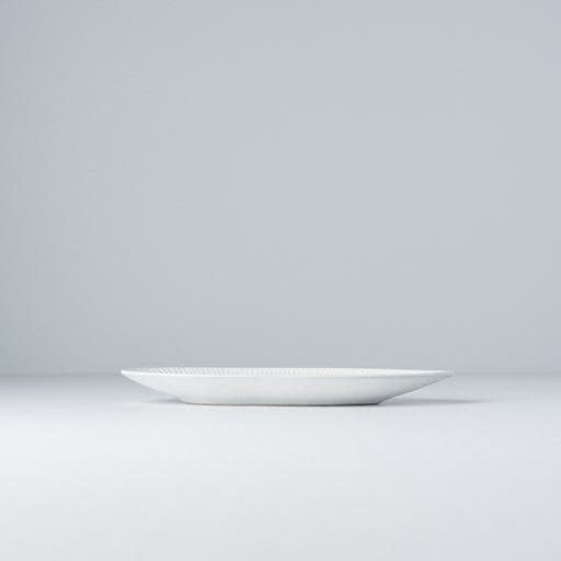 Plate Oval 21.5cm Snow Leaf Glaze