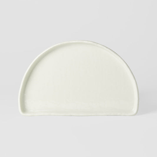 Half Moon Plate 21cm Ivory White Glaze
