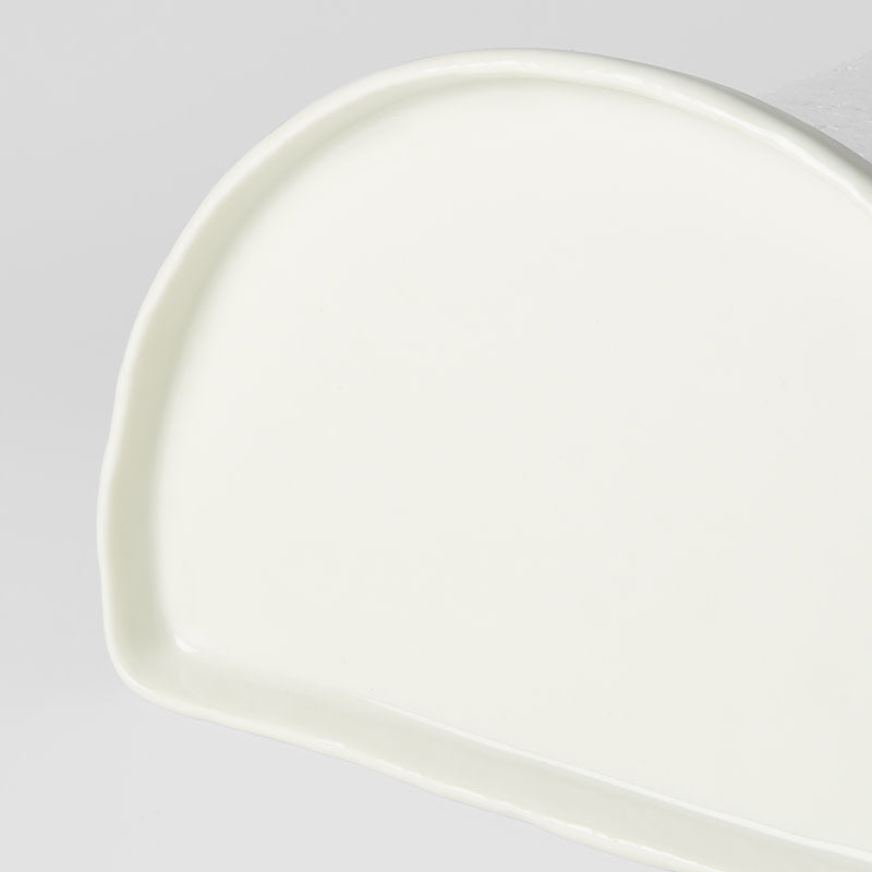 Half Moon Plate 21cm Ivory White Glaze
