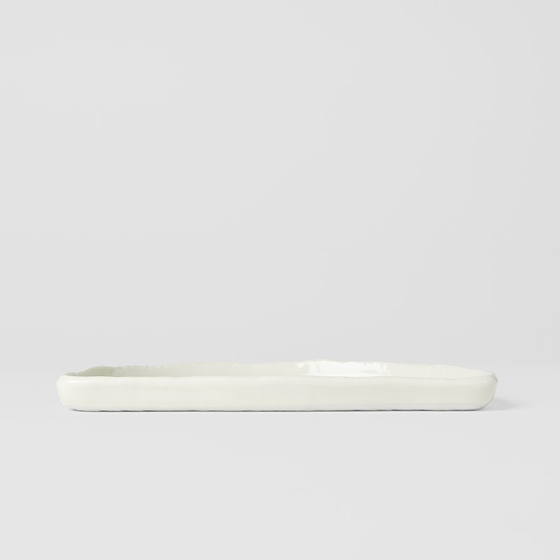 Half Moon Plate 21cm Ivory White Glaze