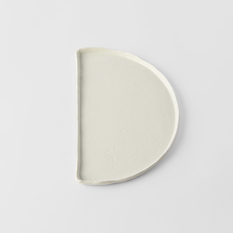 Half Moon Plate 27cm Ivory White Glaze
