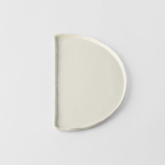 Half Moon Plate 27cm Ivory White Glaze
