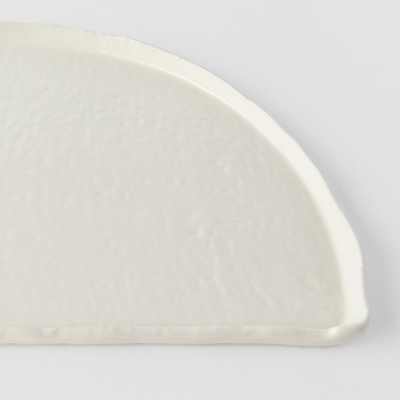 Half Moon Plate 27cm Ivory White Glaze