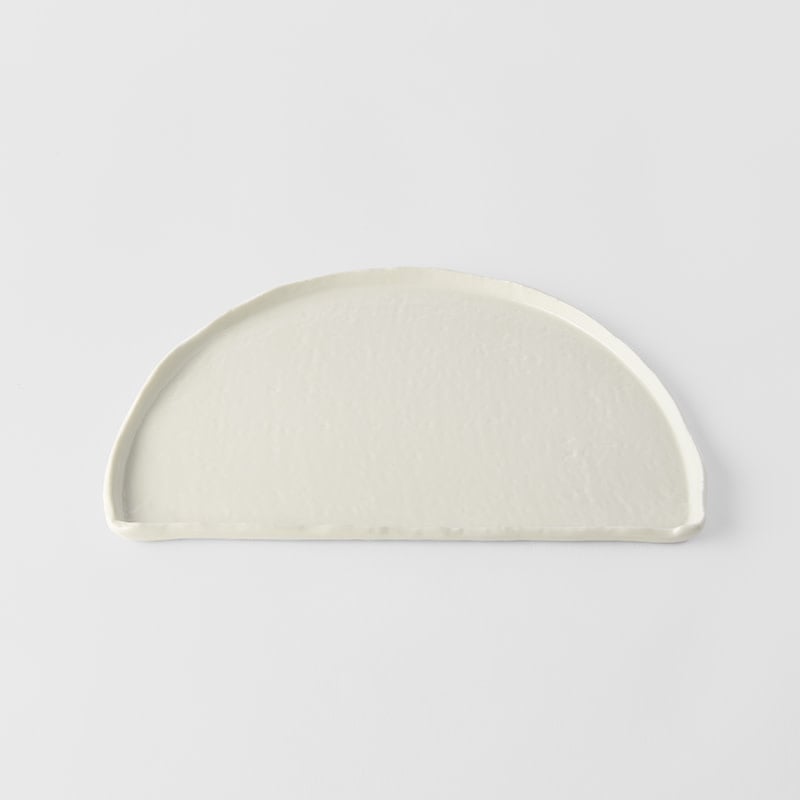 Half Moon Plate 27cm Ivory White Glaze
