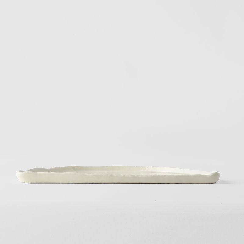 Half Moon Plate 27cm Ivory White Glaze