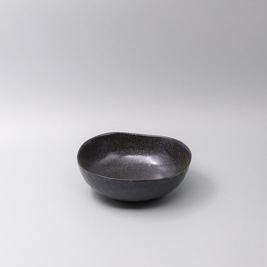 Bowl Organic Shape 20cm Kanso Matte Black Glaze