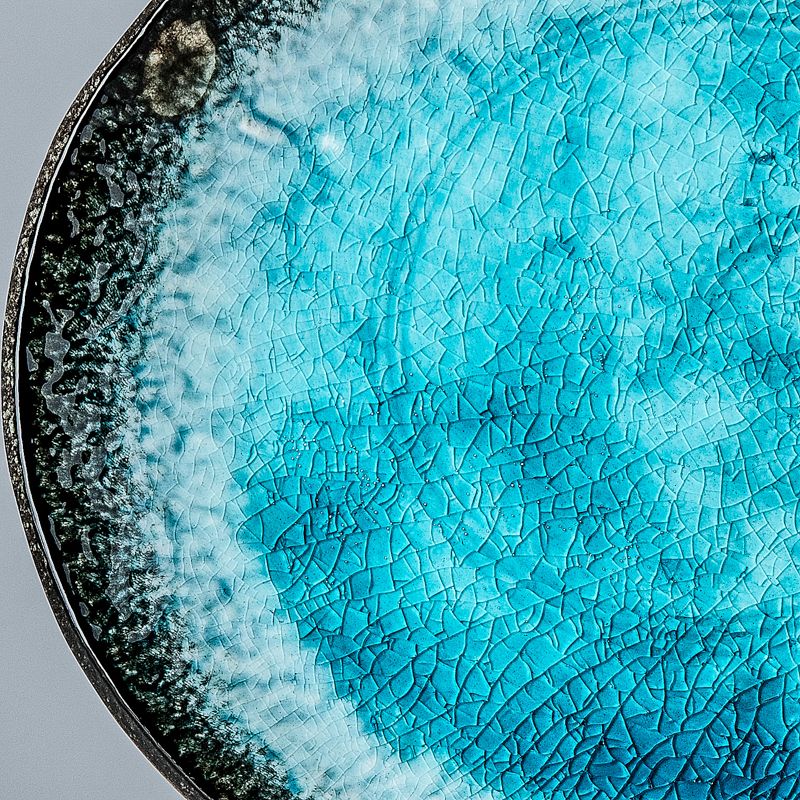 Plate Oval 18cm Sky Blue Glaze