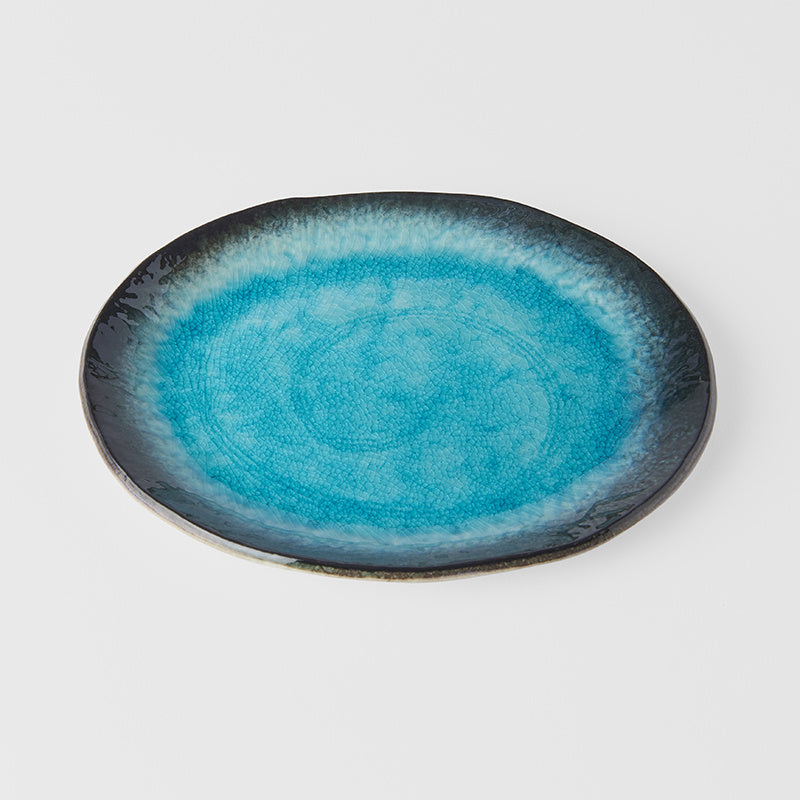Plate Oval 22cm Sky Blue Glaze