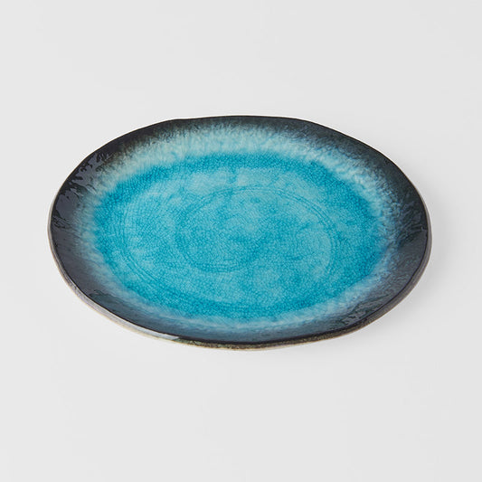 Plate Oval 22cm Sky Blue Glaze