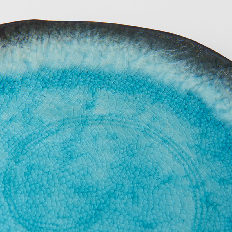 Plate Oval 22cm Sky Blue Glaze