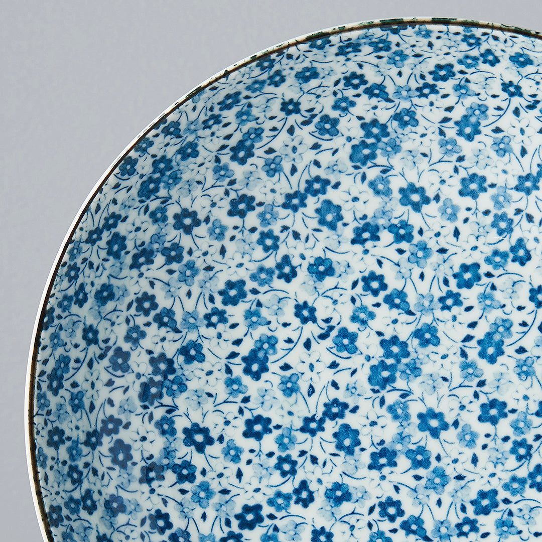 Pasta Bowl 21cm Blue Daisy Glaze