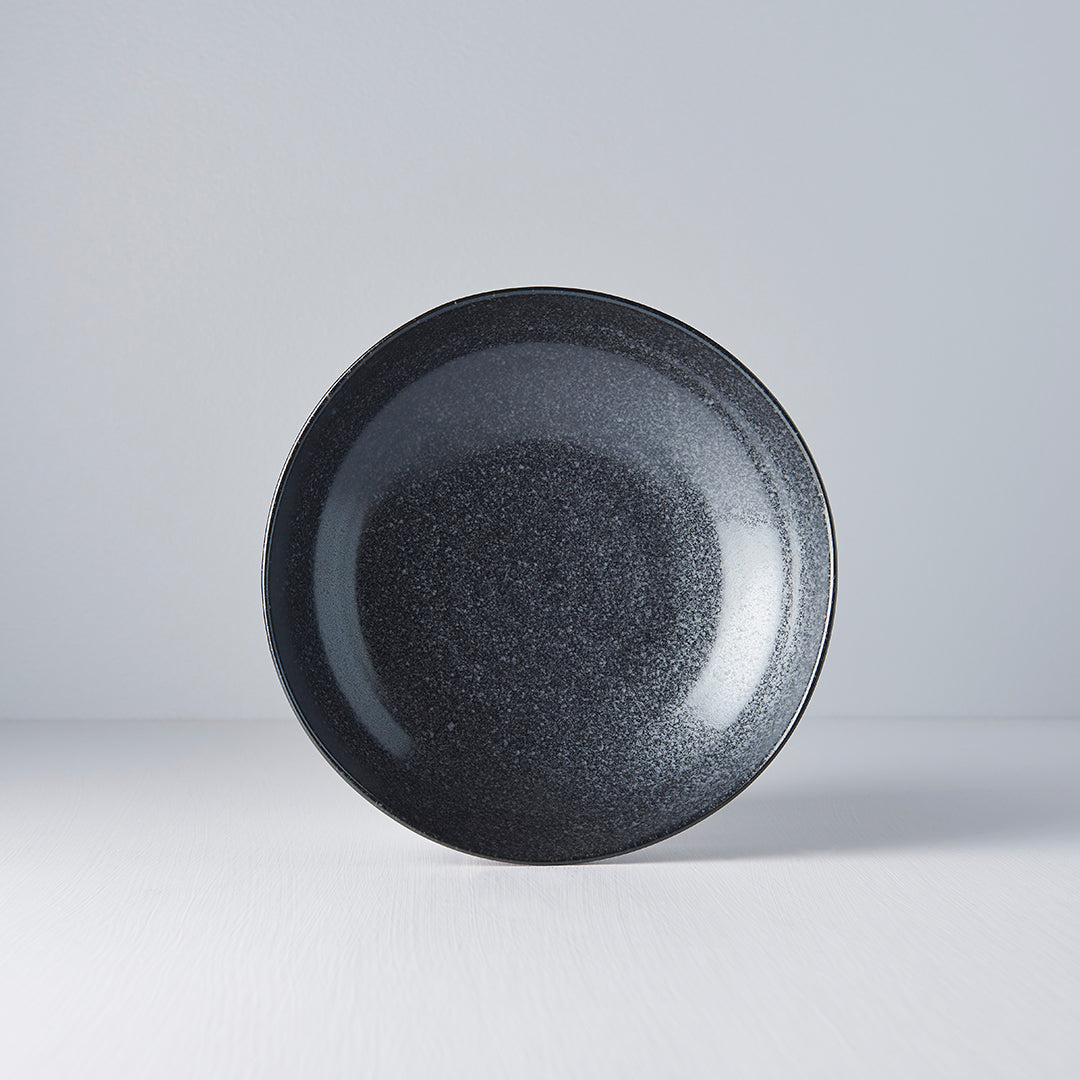 Pasta Bowl Organic Shape 21 cm Kanso Matte Black Glaze